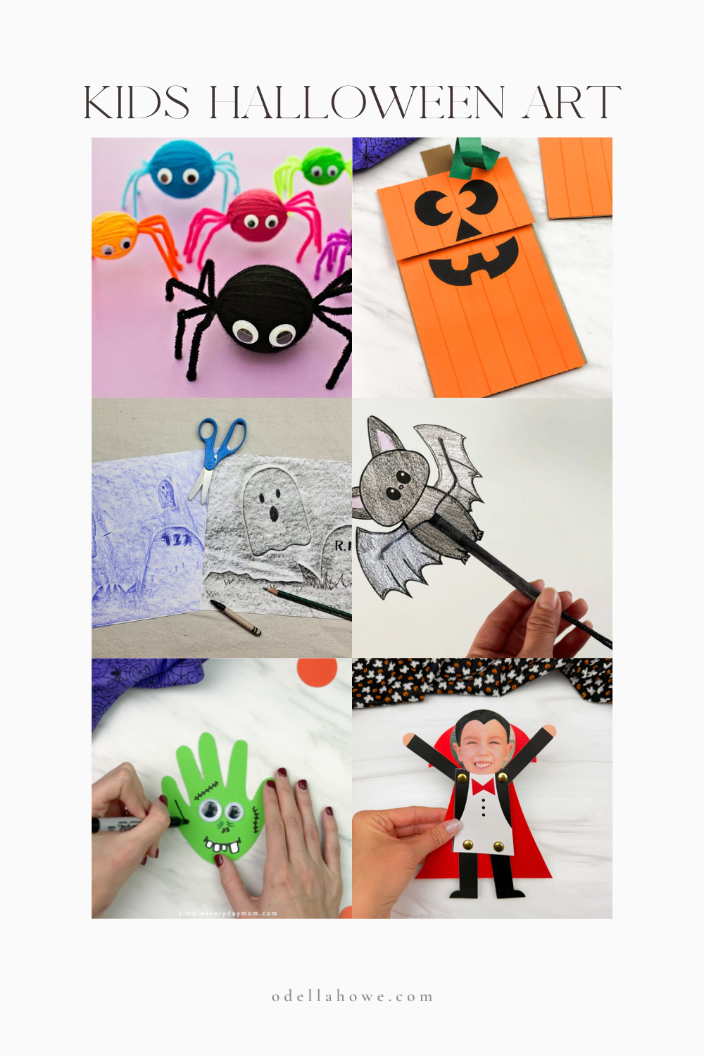 Super fun kids Halloween art ideas (and they're pretty simple too!) with a delightful book to go along with them.
